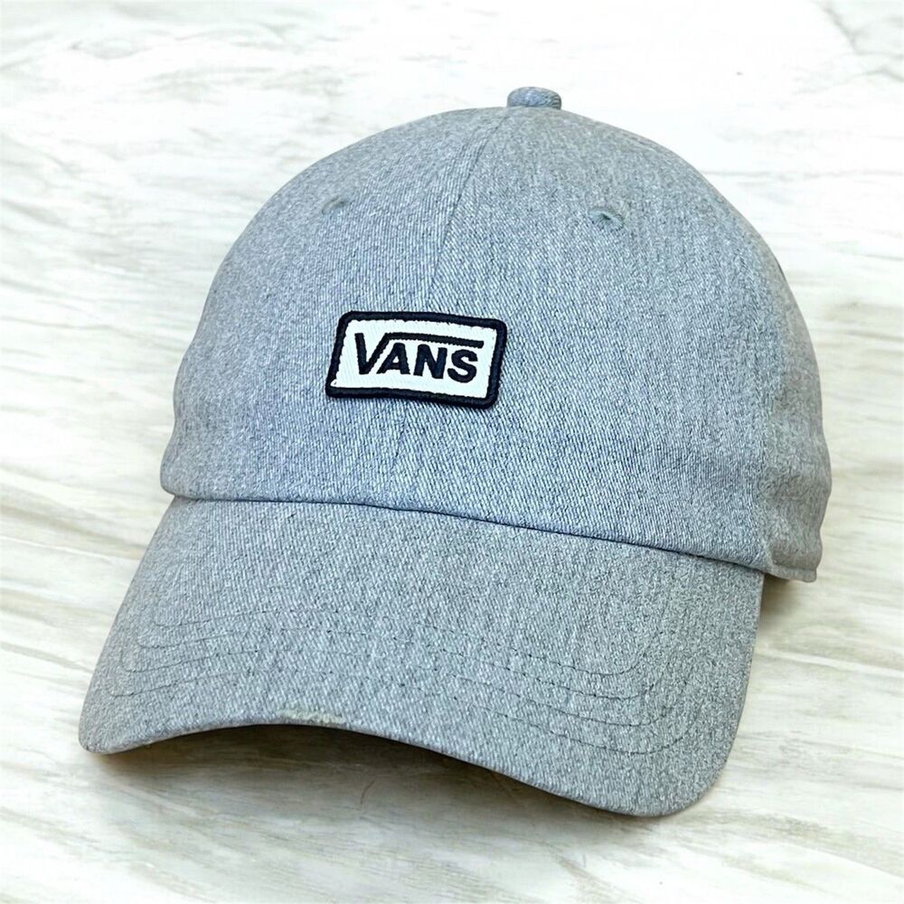 Vans Off The Wall Hat Heather Gray Soft Twill Box Logo Strapback Skateboard Cap